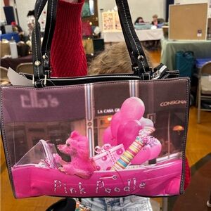 Chic “Pink Poodle” Graphic Tote Bag